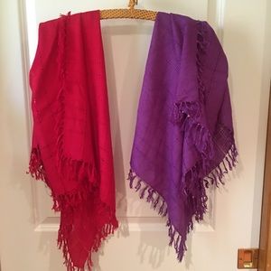 Scarves red & purple